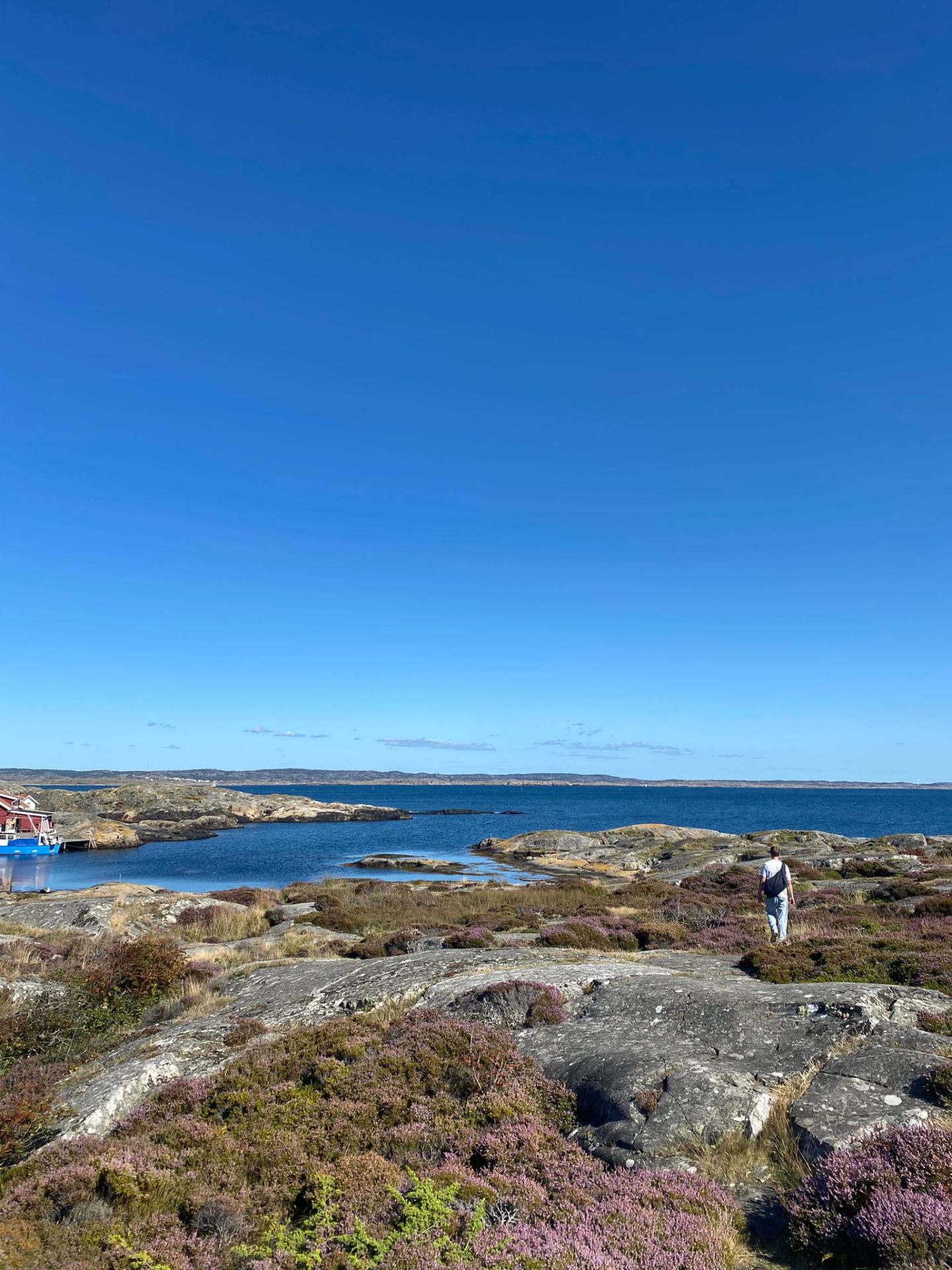 Bohuslän archipelago — bathers on smooth granite rocks by the sea