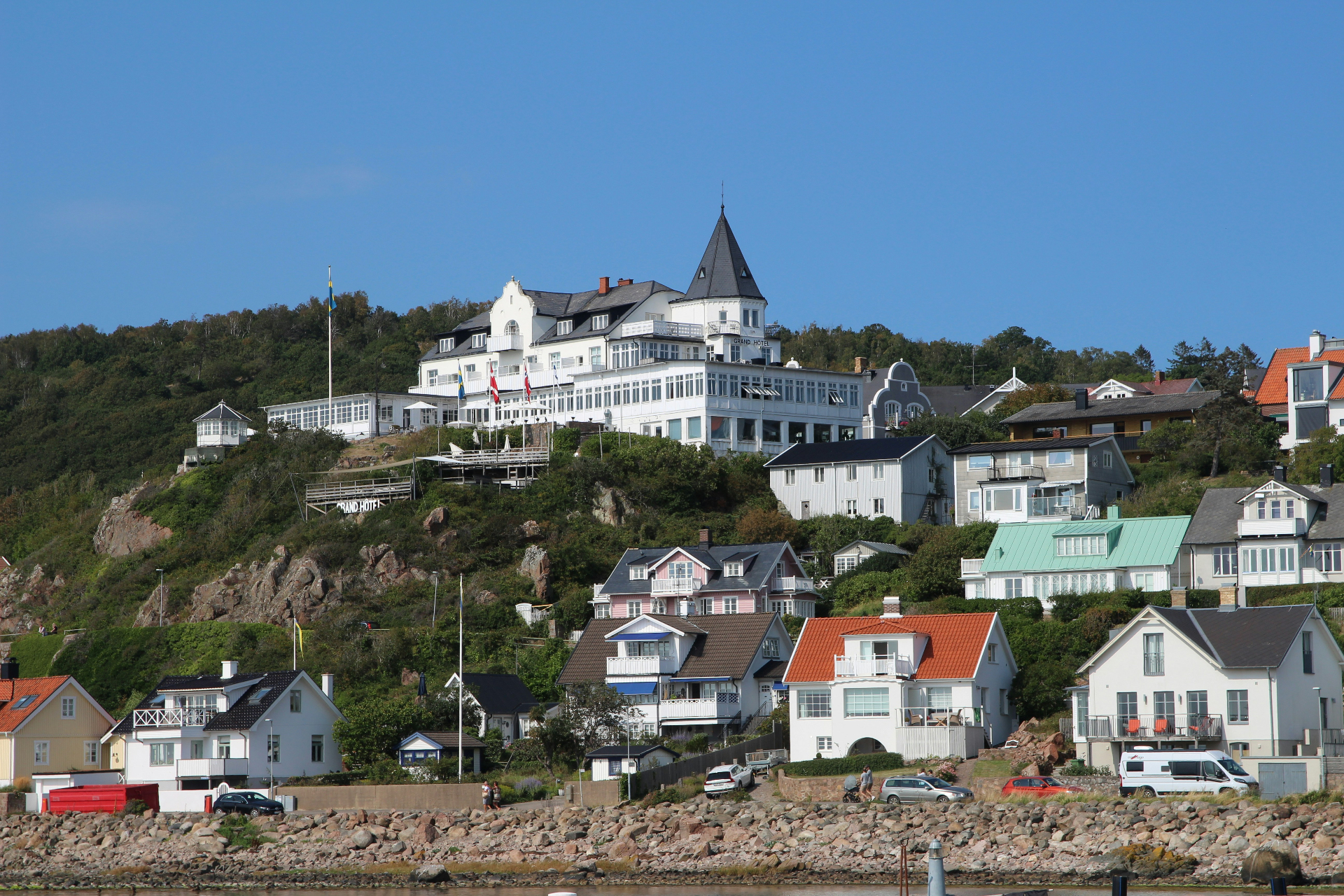Grand Hotel on the hillside above Mölle harbour